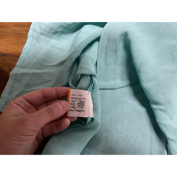 Fridaze Linen Redefined 100% Linen Lagenlook Tunic Top Size Large Blue - Picture 11 of 14